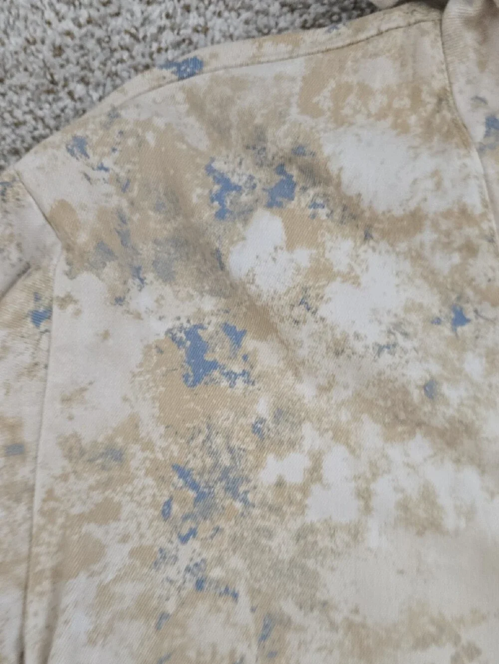 Zara Beige & Light Blue Camo Hooded Pullover